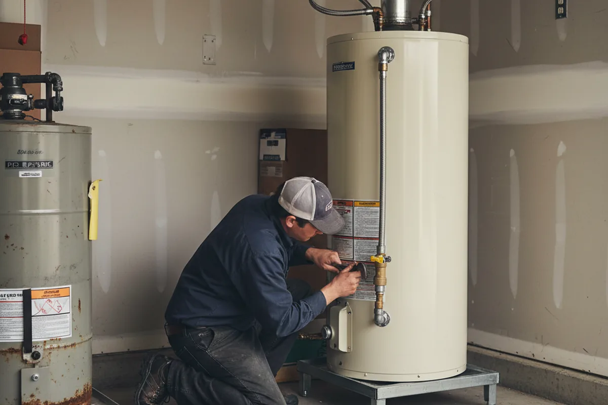 Water heater and shutoff valve replacement in Wanatah
