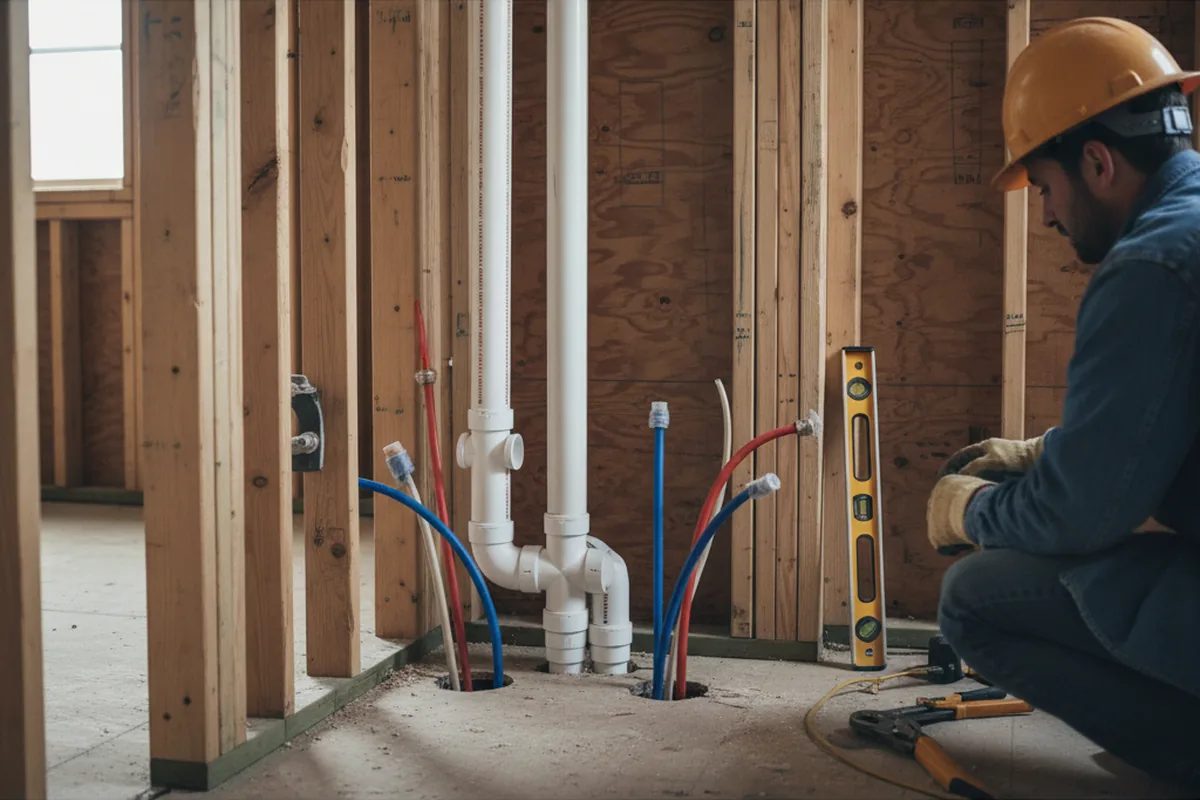 Drain and supply rough-in during Sump Pump Repair in Wanatah